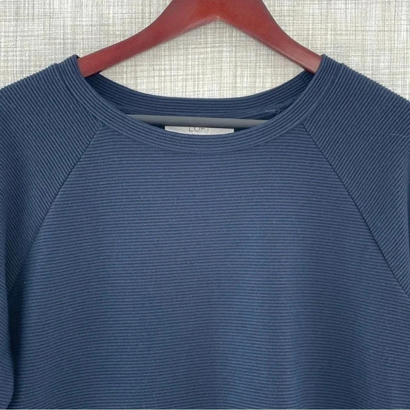 Talbots Navy Blue Blouse with Floral Hem - Picture 6 of 7